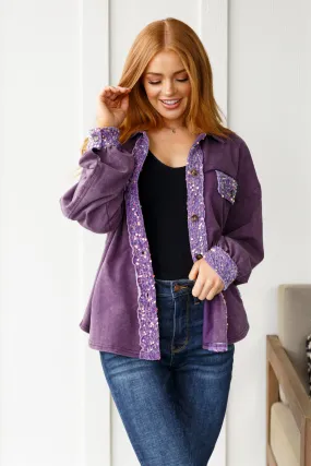 Shop the Purple Swifty Sequins Shacket Online.