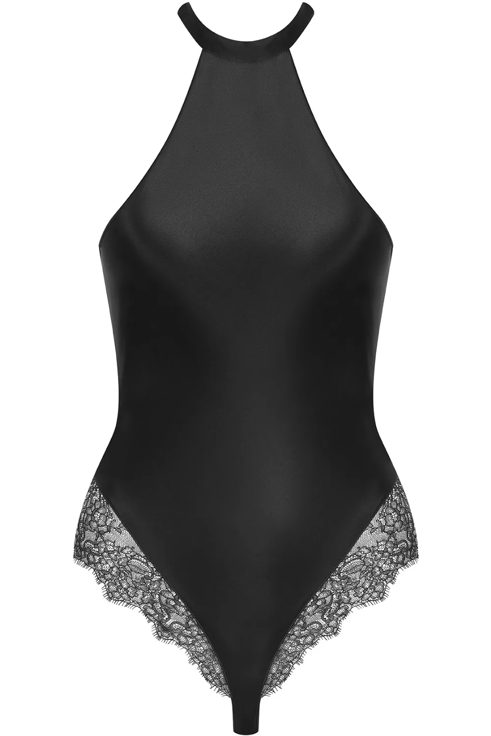 Silk & Lace Halterneck Thong Bodysuit