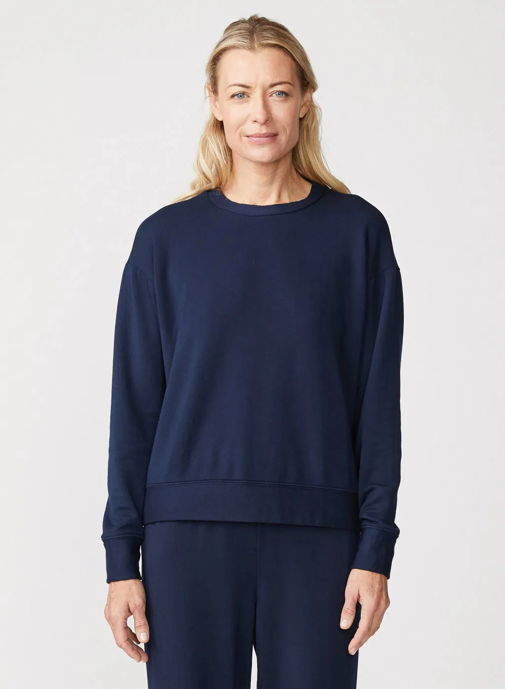 Soft Fleece Crewneck Sweatshirt, New Navy