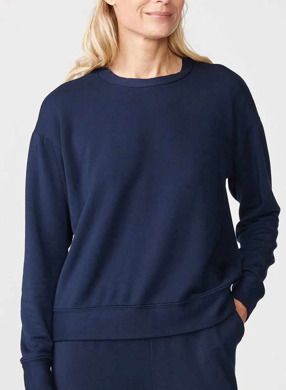 Soft Fleece Crewneck Sweatshirt, New Navy