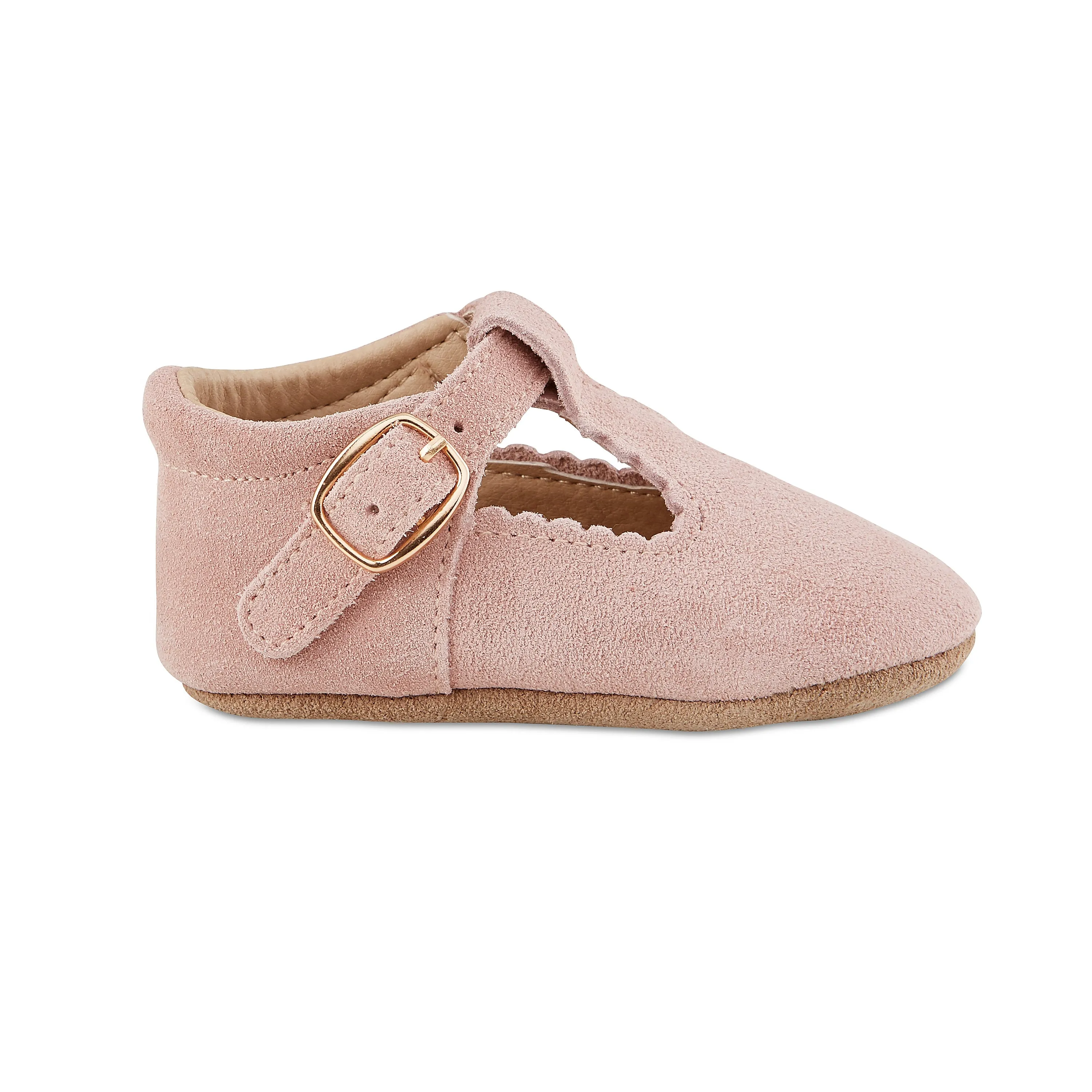 Soft Sole Leather Mary Jane Moccasins - Blush