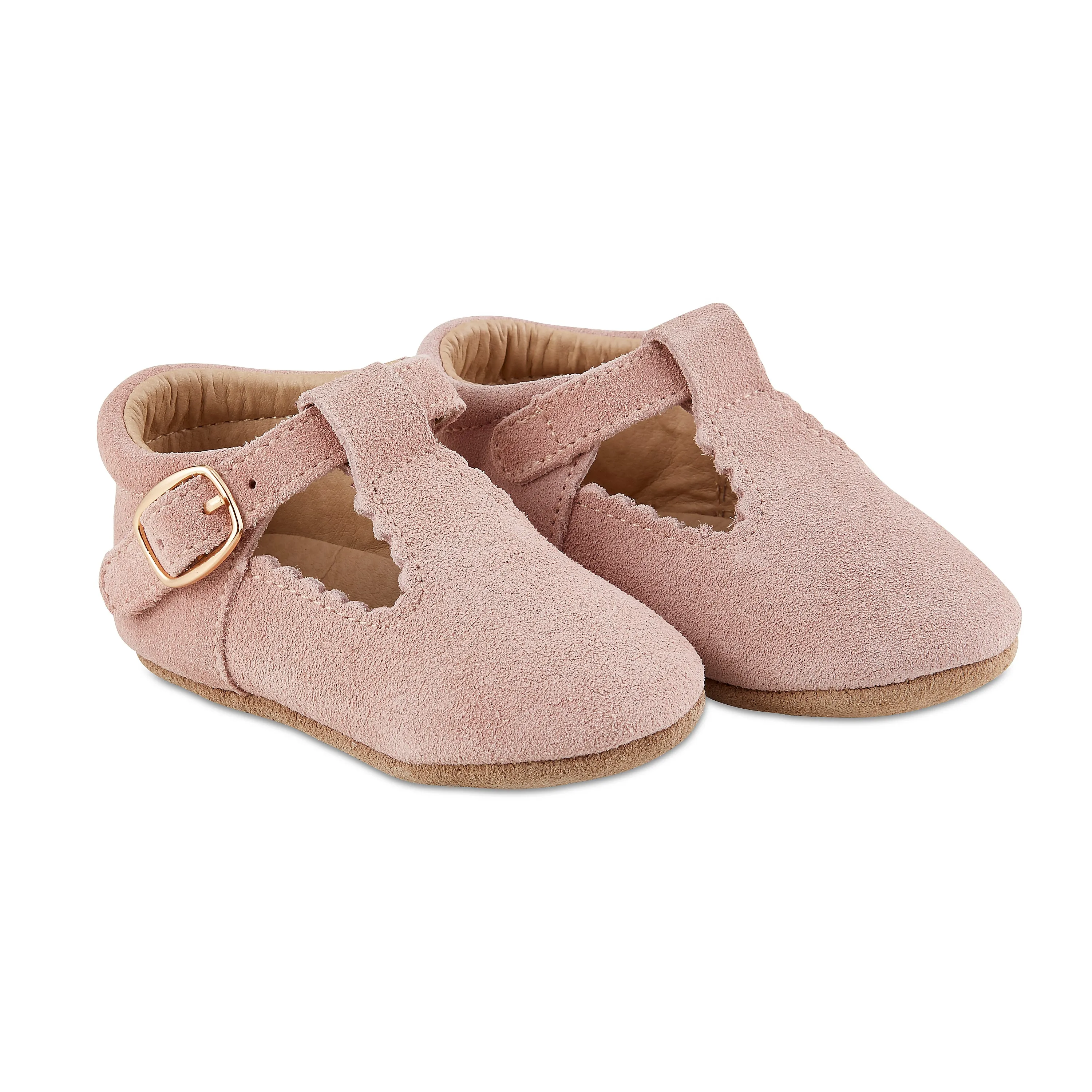 Soft Sole Leather Mary Jane Moccasins - Blush