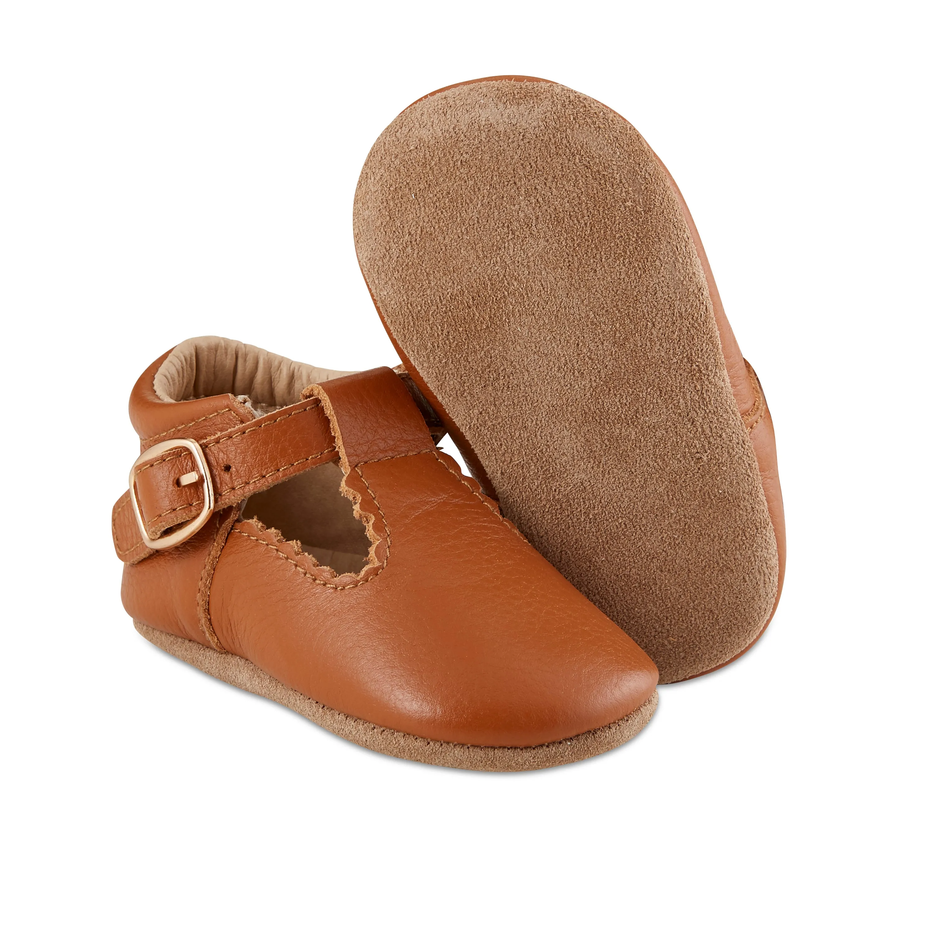 Soft-Sole Leather Mary Jane Moccasins - TAWNY - Shop Now!