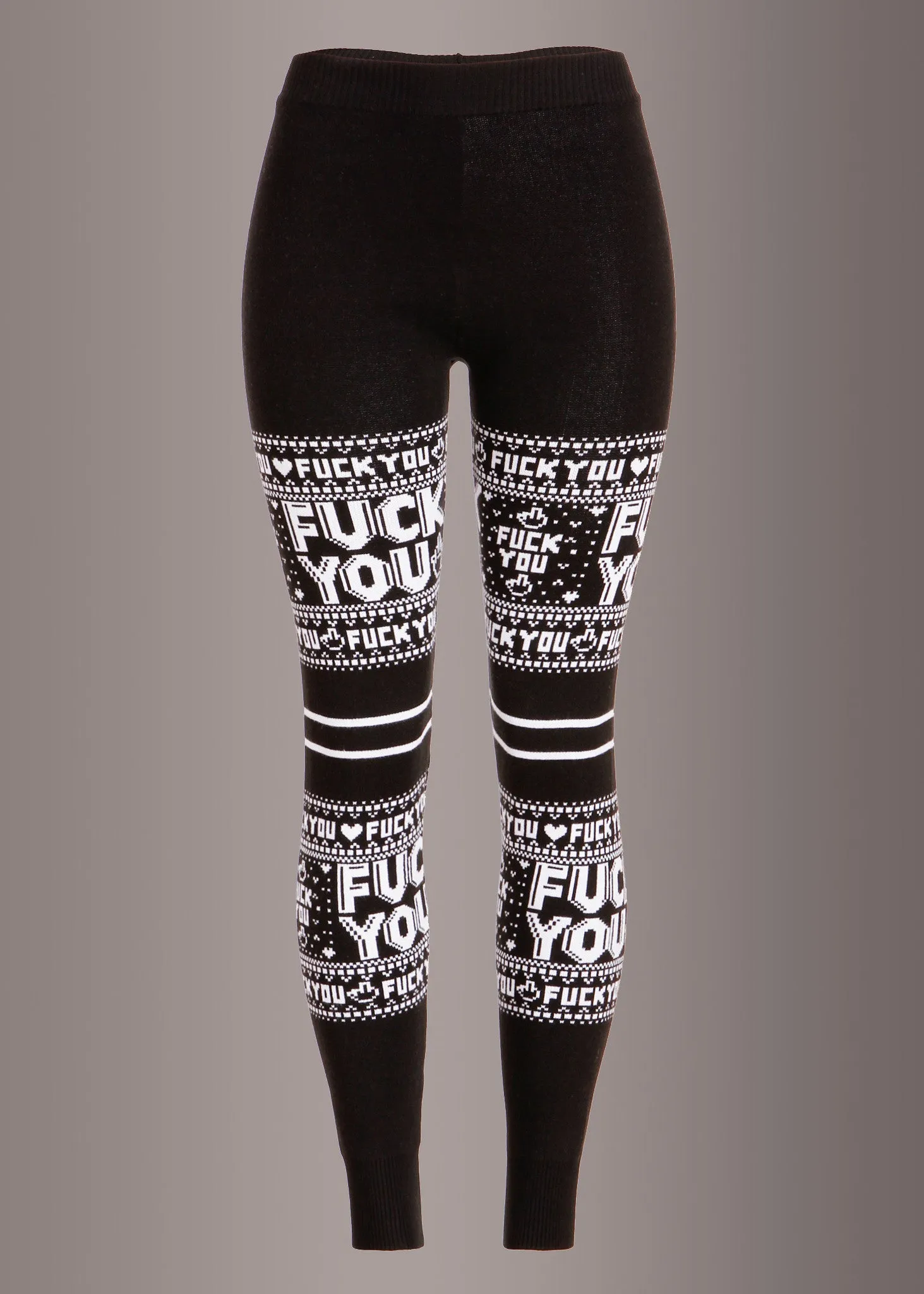 Sourpuss F You Christmas Sweater Leggings