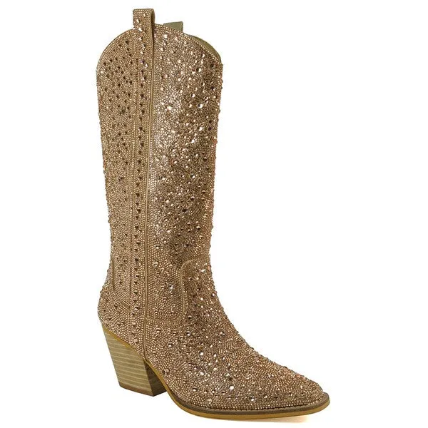 Sparkling Western Boots - Airder Girl Leather Block