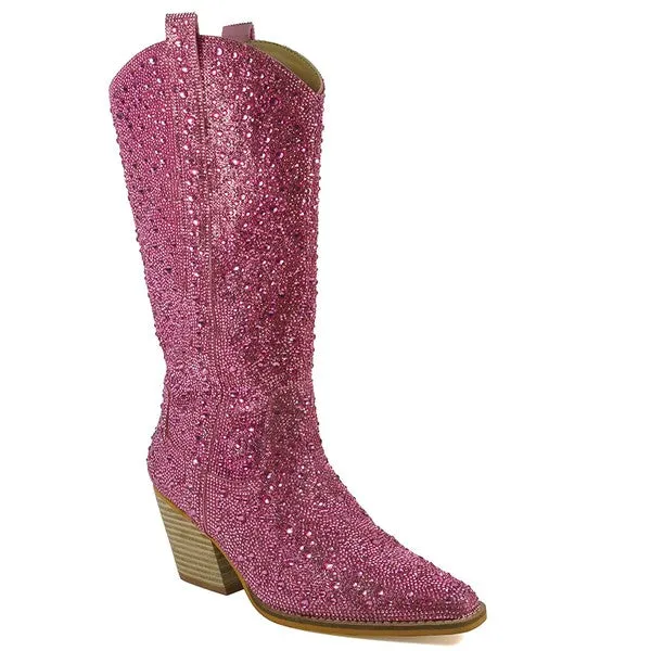 Sparkling Western Boots - Airder Girl Leather Block