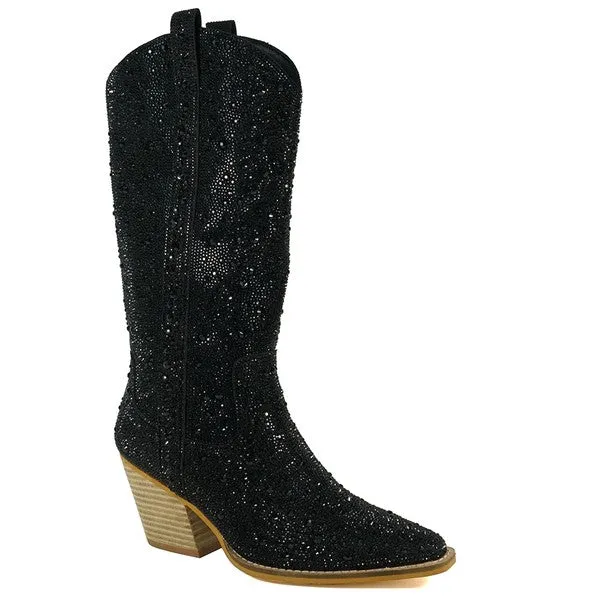 Sparkling Western Boots - Airder Girl Leather Block