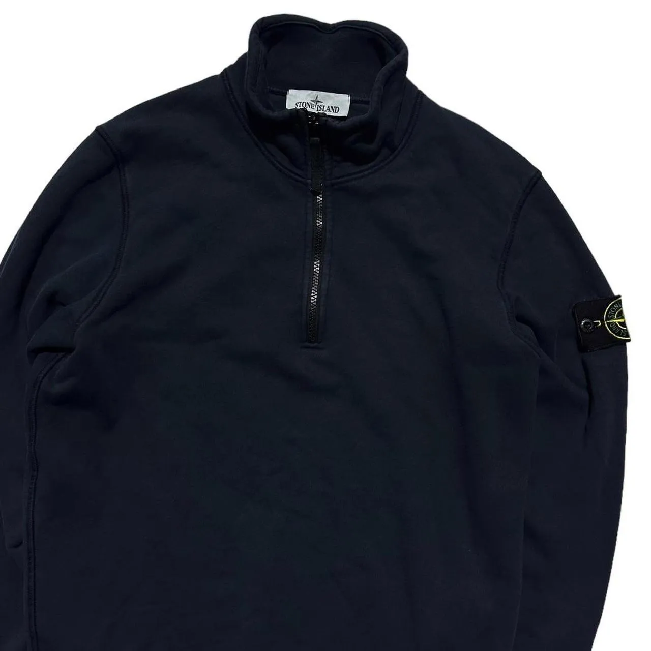 Stone Island Blue Quarter Zip Pullover