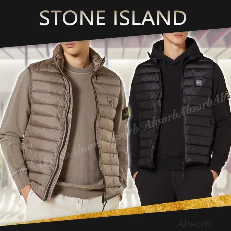 Stone Island plain logo vests and gillets