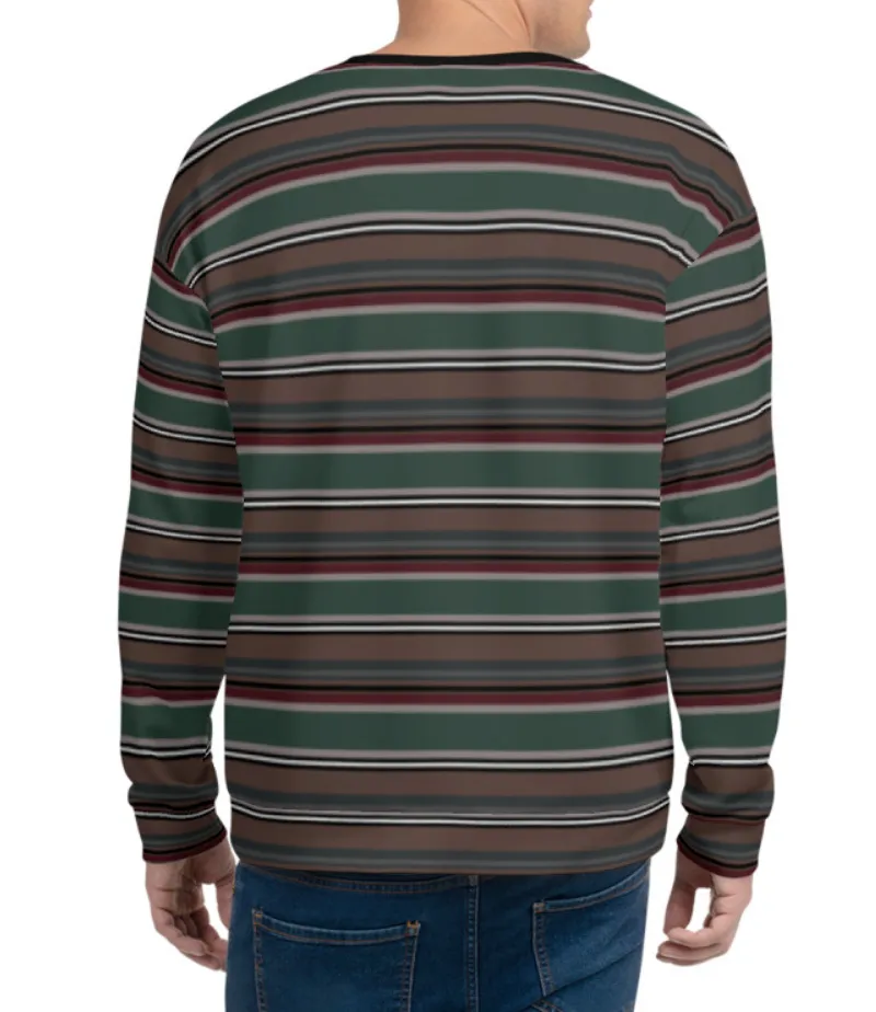 Striped Loose Fit Sweatshirt for Daily Comfort - Skate Easy