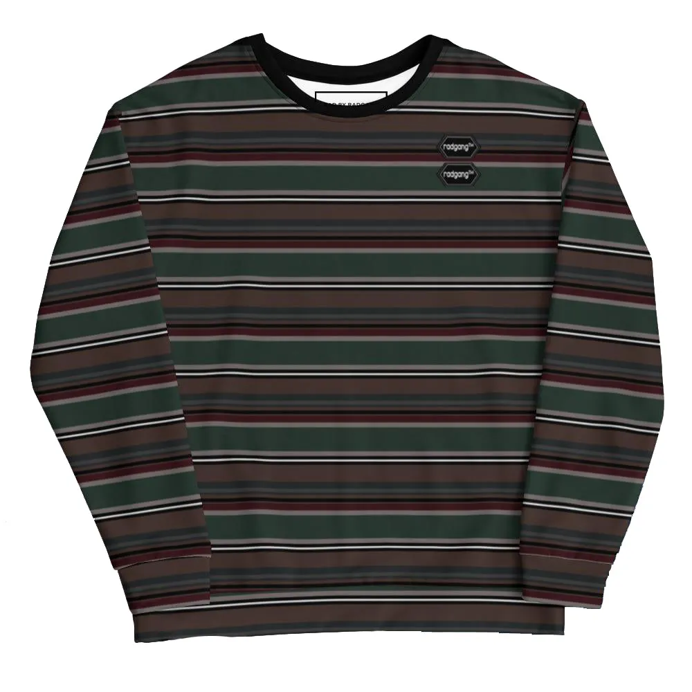 Striped Loose Fit Sweatshirt for Daily Comfort - Skate Easy