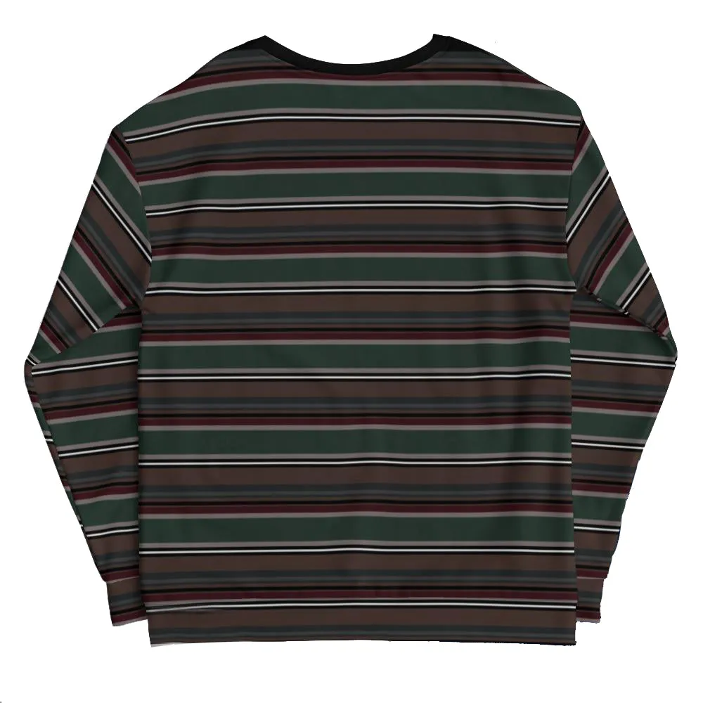 Striped Loose Fit Sweatshirt for Daily Comfort - Skate Easy