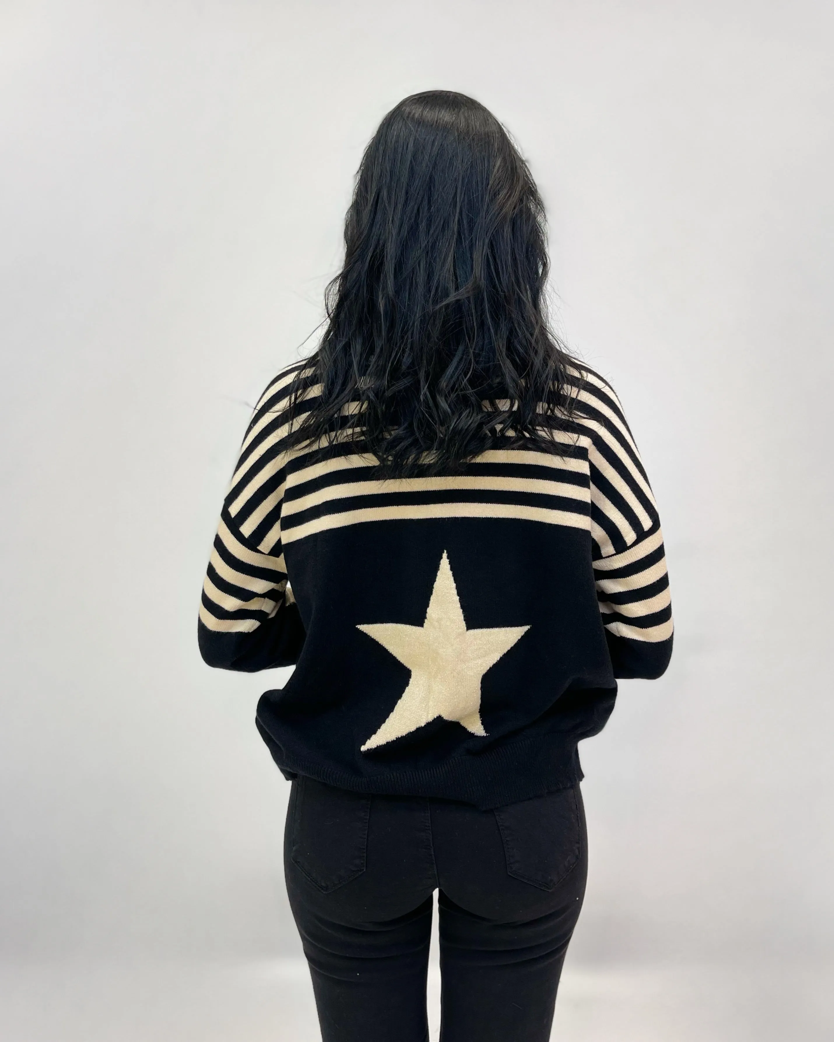 Striped Sweater with Stars.