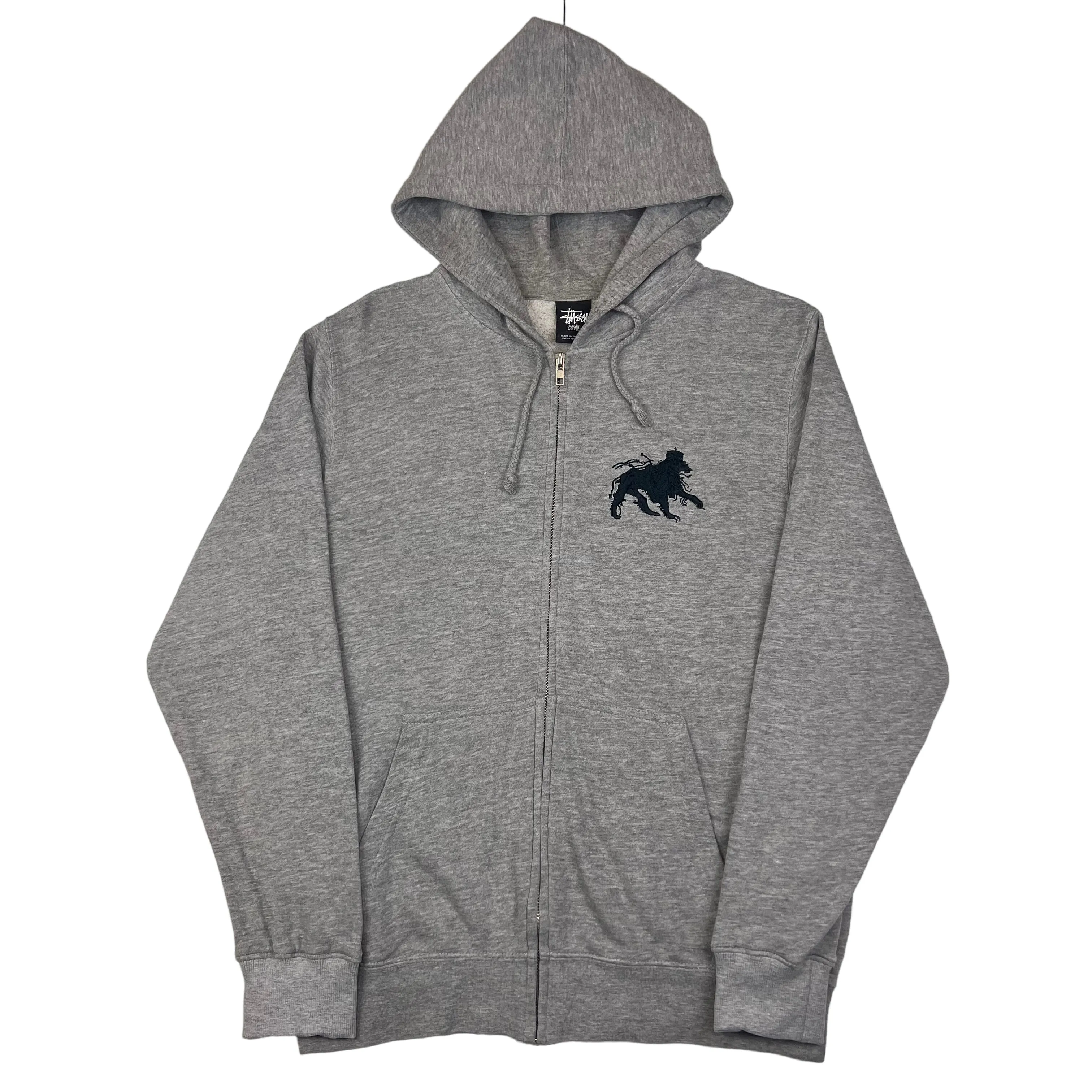 Stussy Grey Zip-Up Hoodie