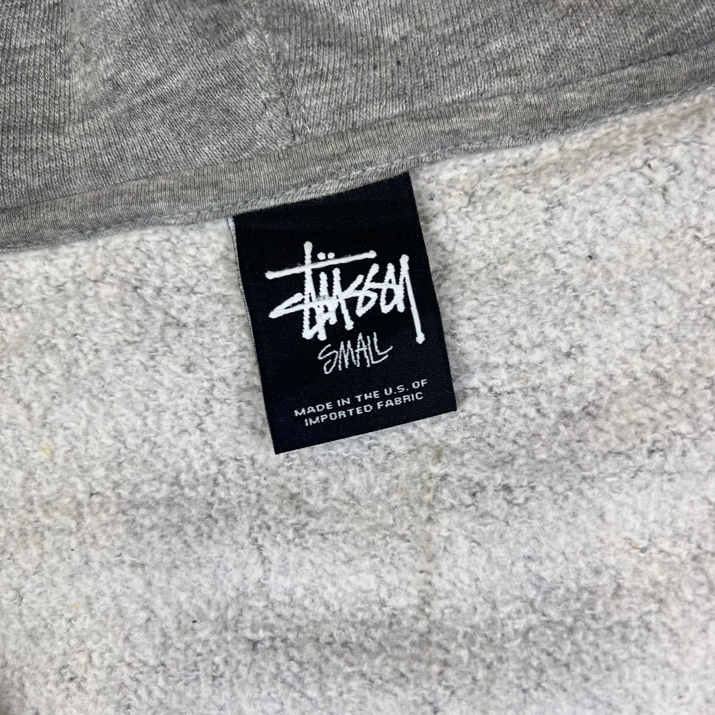 Stussy Grey Zip-Up Hoodie