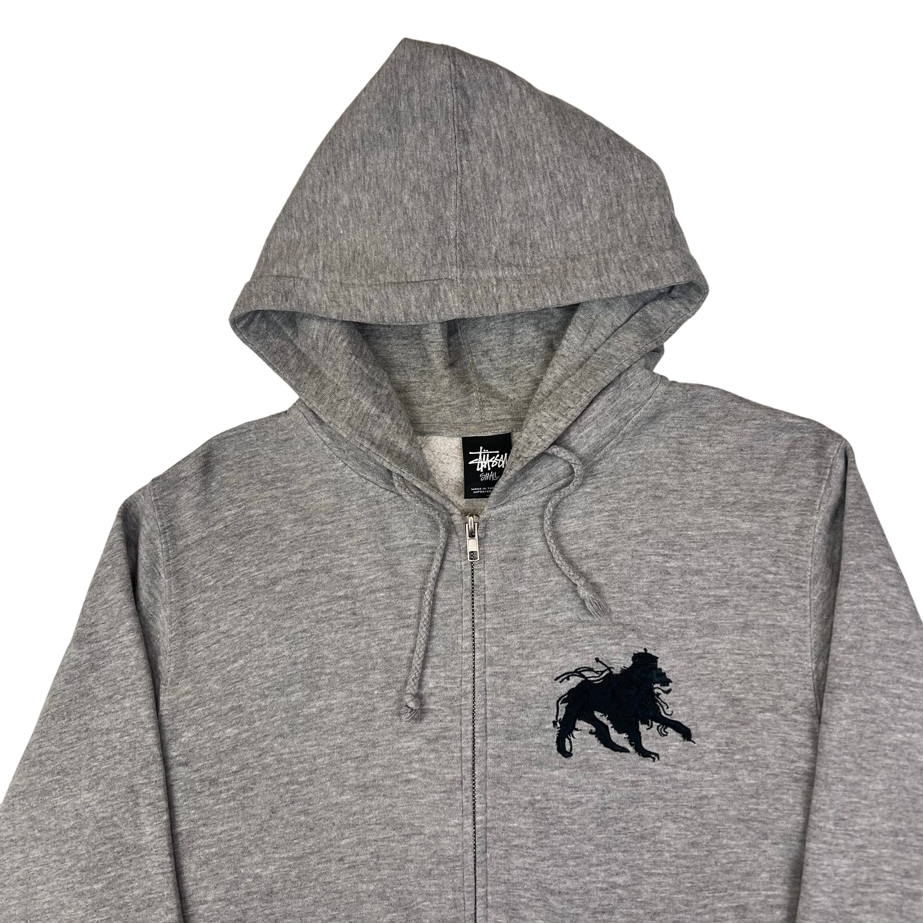 Stussy Grey Zip-Up Hoodie