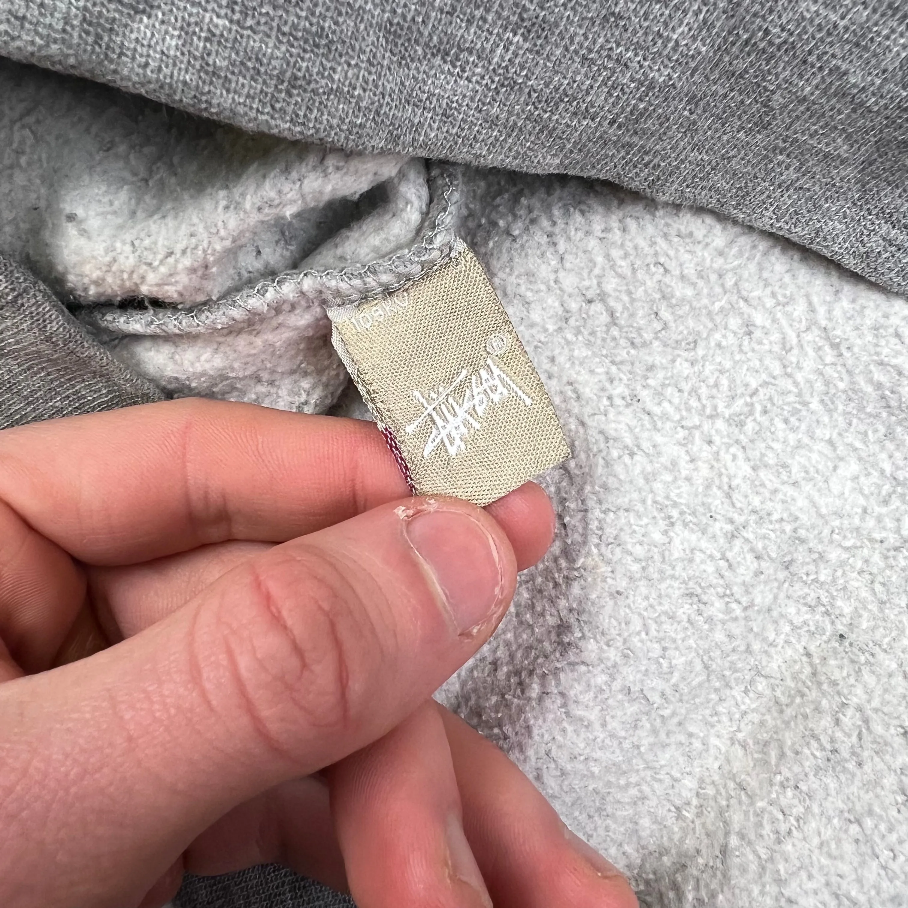 Stussy Grey Zip-Up Hoodie