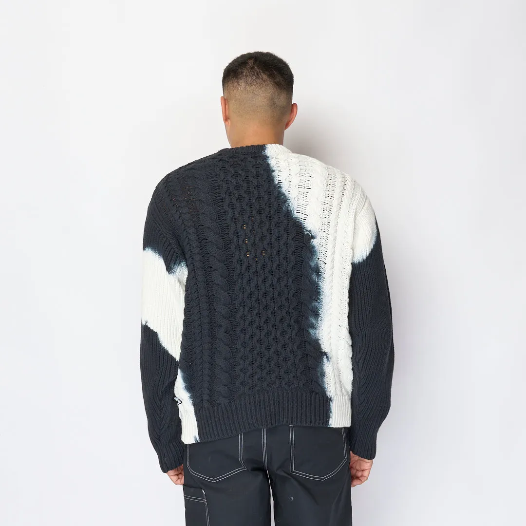 Stussy - Tie Dye Fisherman Sweater (Black)