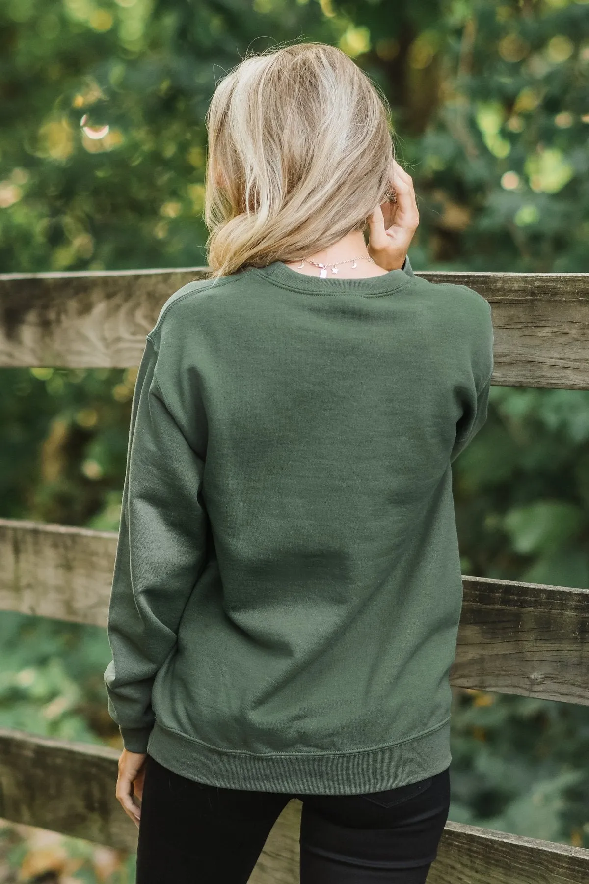 Thankful Army Green Pullover