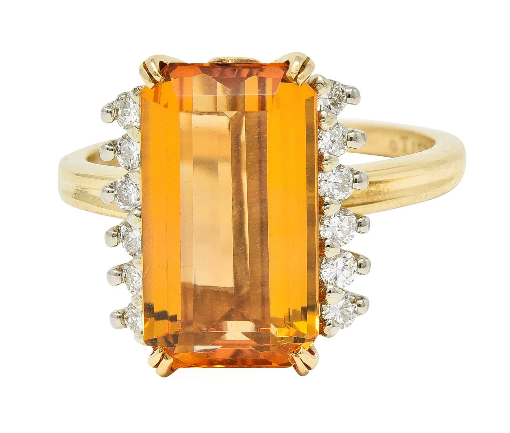 Tiffany & Co. Topaz Diamond Gold Platinum Ring.