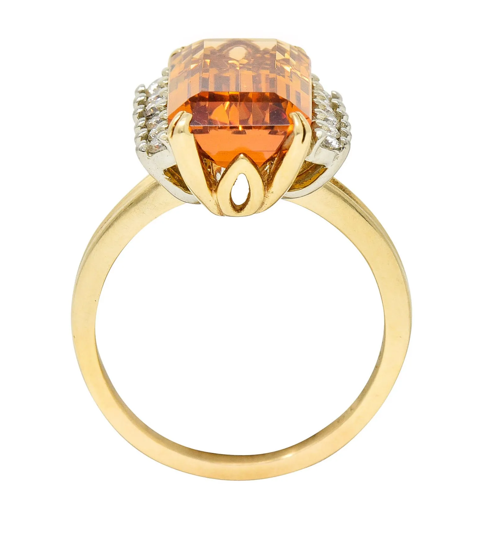 Tiffany & Co. Topaz Diamond Gold Platinum Ring.