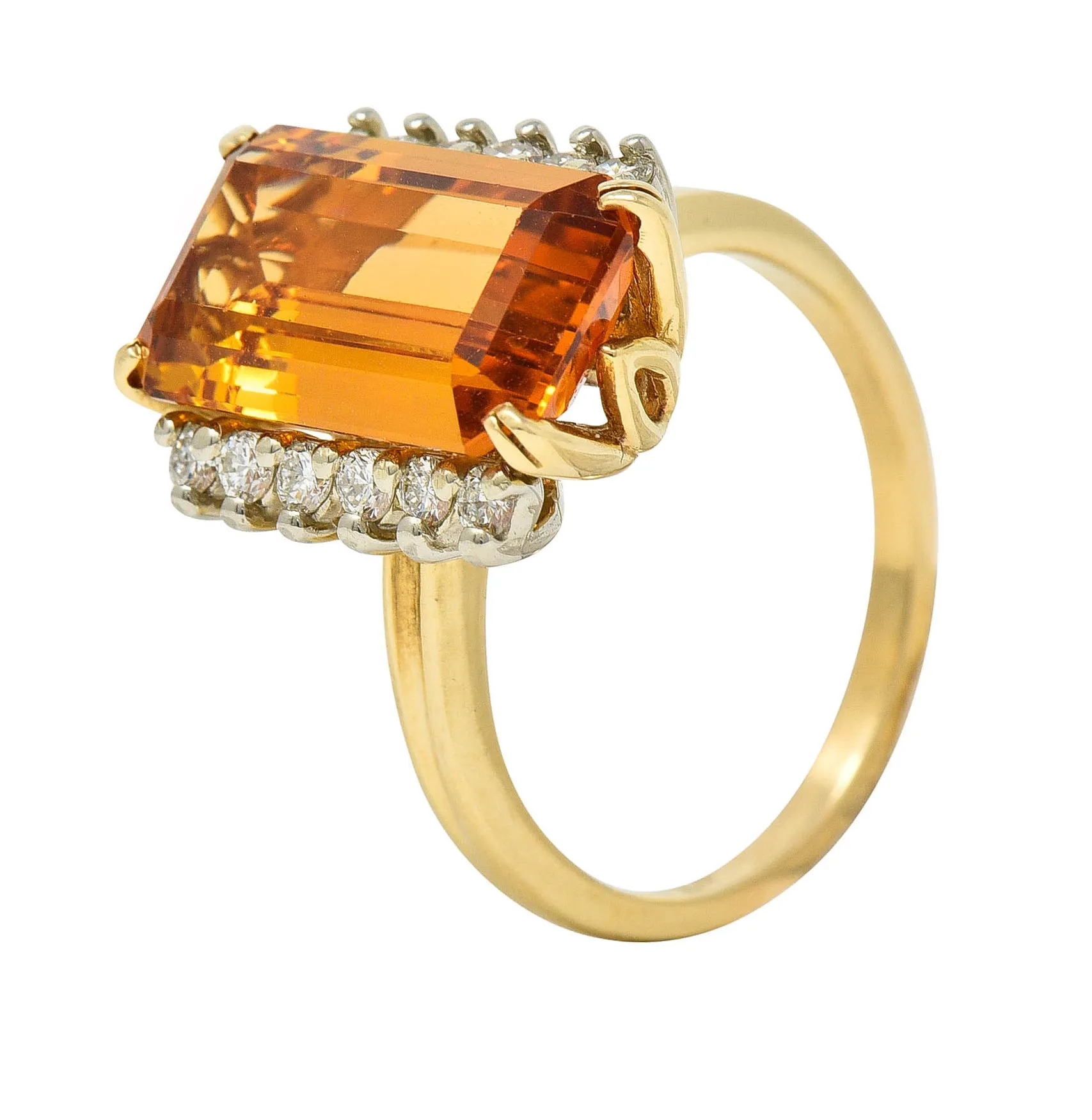 Tiffany & Co. Topaz Diamond Gold Platinum Ring.