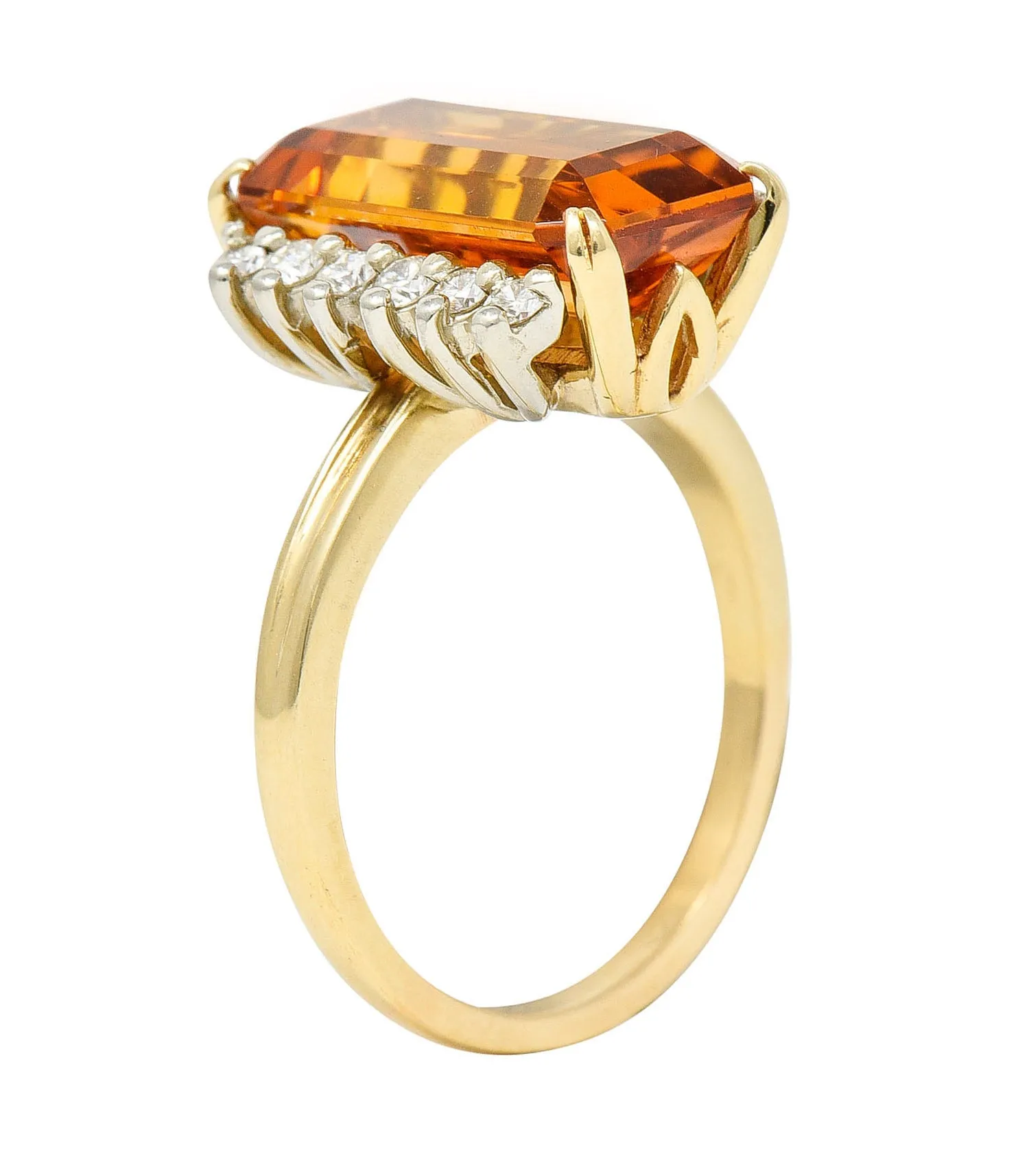 Tiffany & Co. Topaz Diamond Gold Platinum Ring.