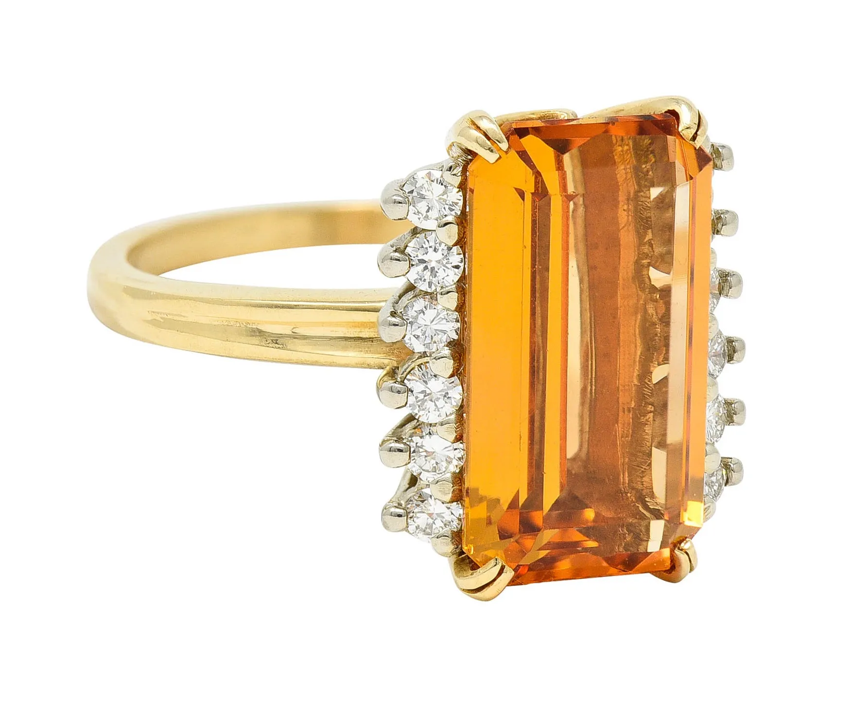 Tiffany & Co. Topaz Diamond Gold Platinum Ring.