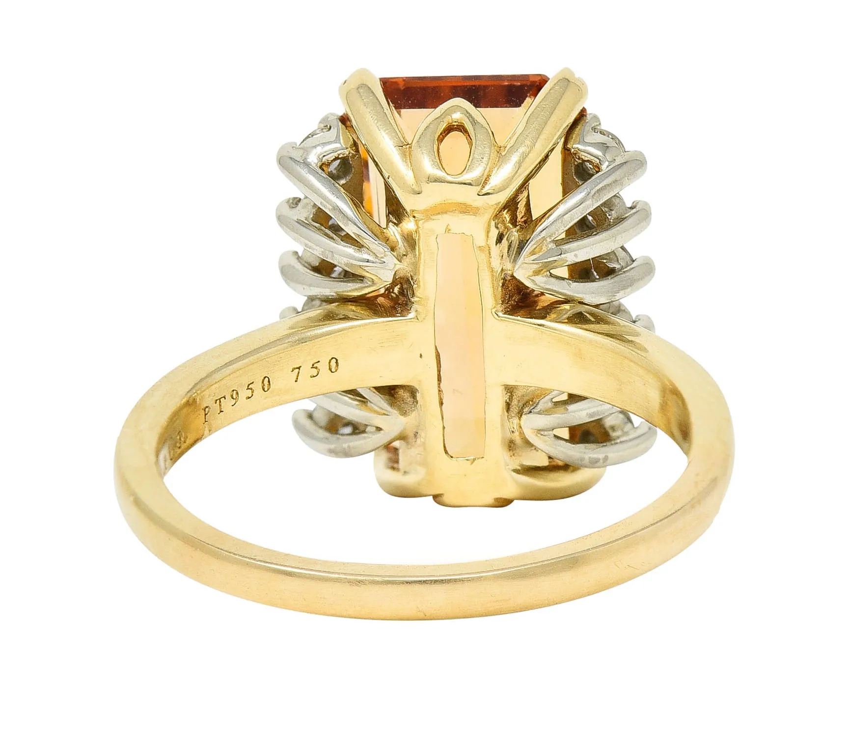 Tiffany & Co. Topaz Diamond Gold Platinum Ring.