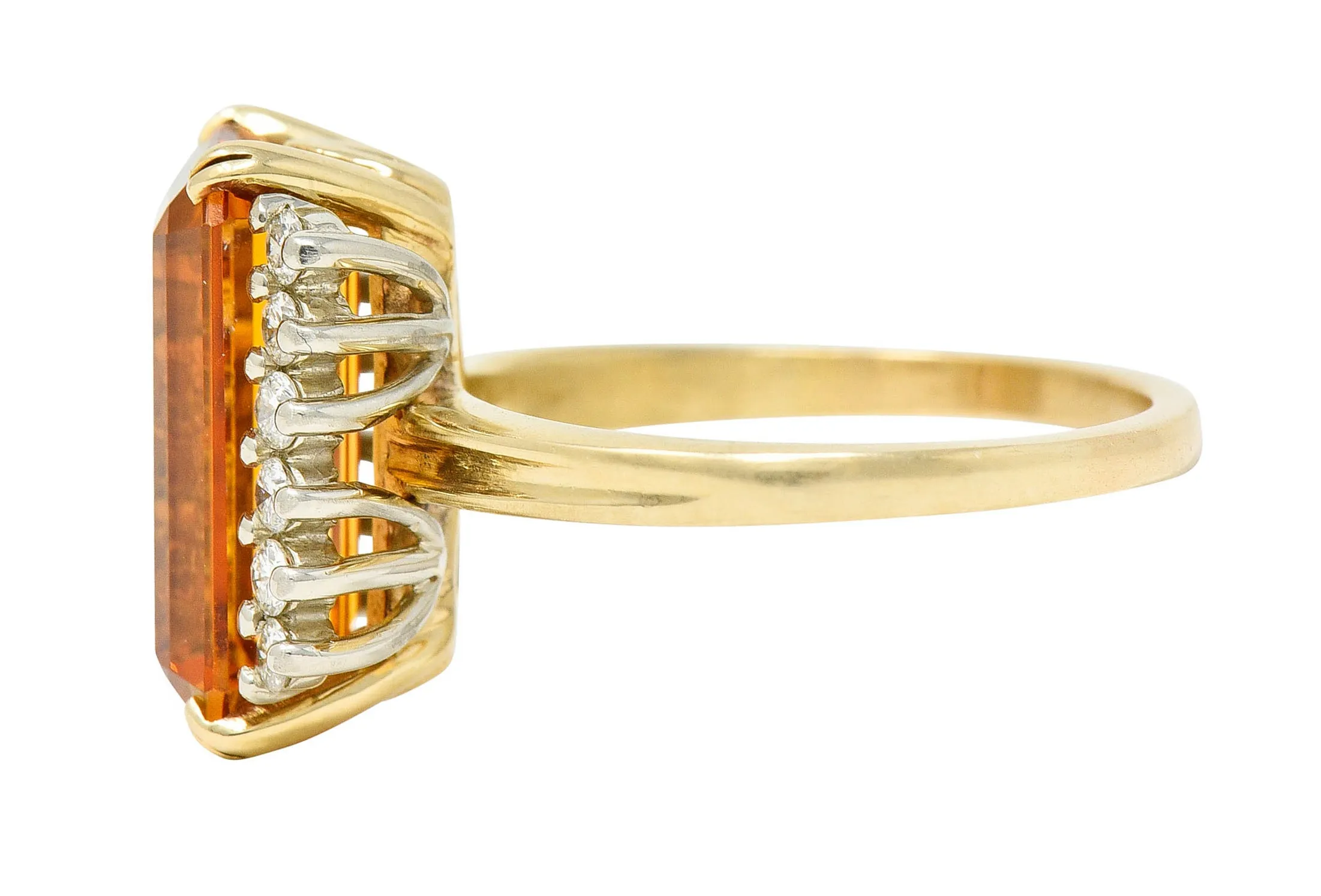 Tiffany & Co. Topaz Diamond Gold Platinum Ring.