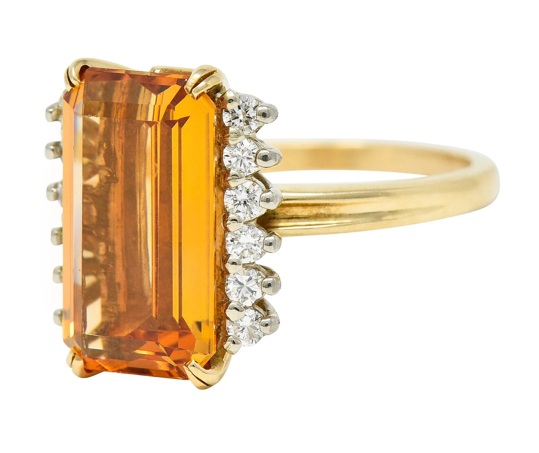 Tiffany & Co. Topaz Diamond Gold Platinum Ring.