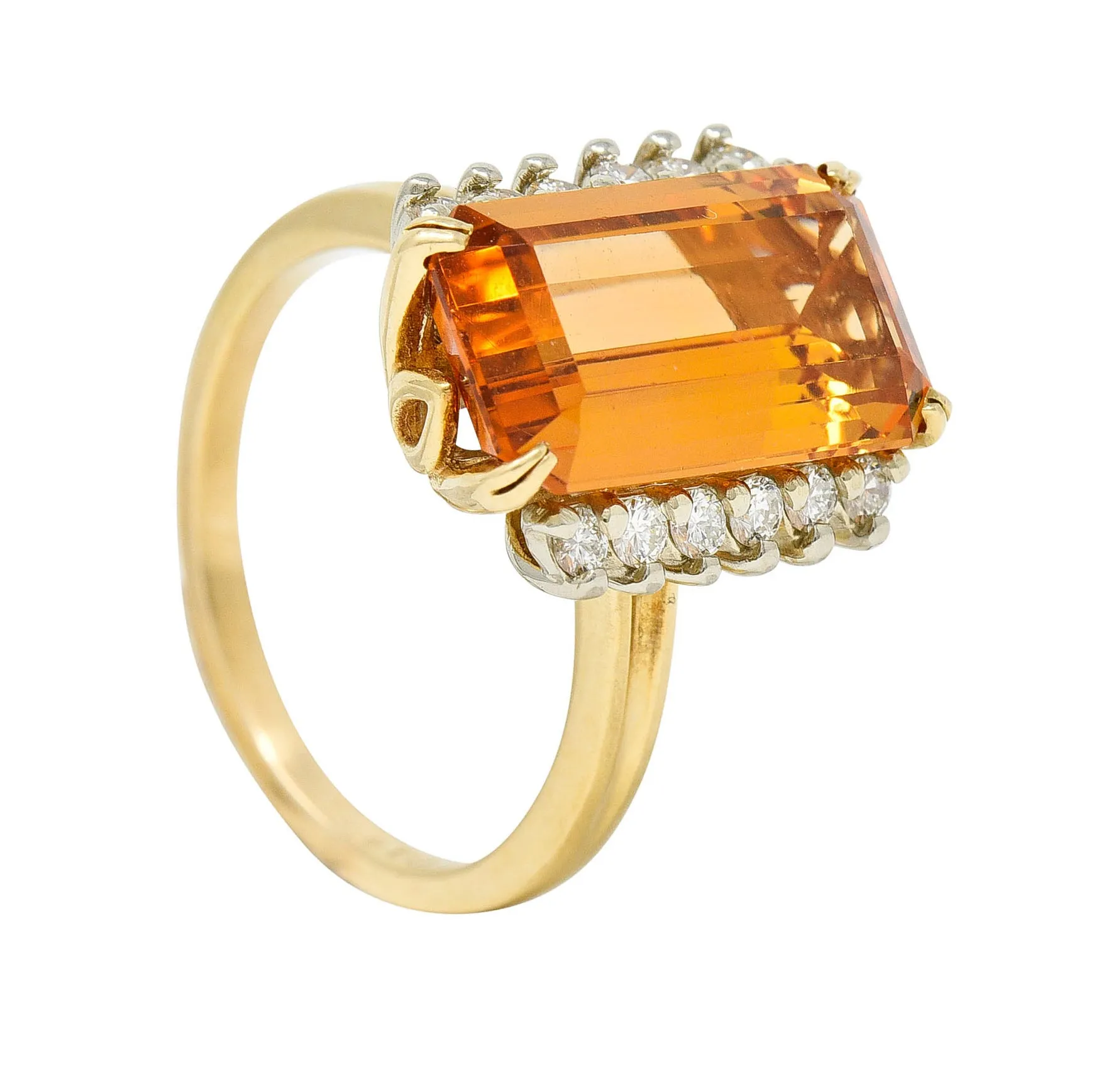 Tiffany & Co. Topaz Diamond Gold Platinum Ring.