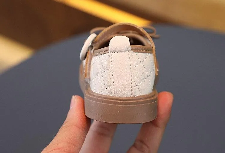 Toddler Girl Leather Casual Shoes - Pretty Plaid Pattern