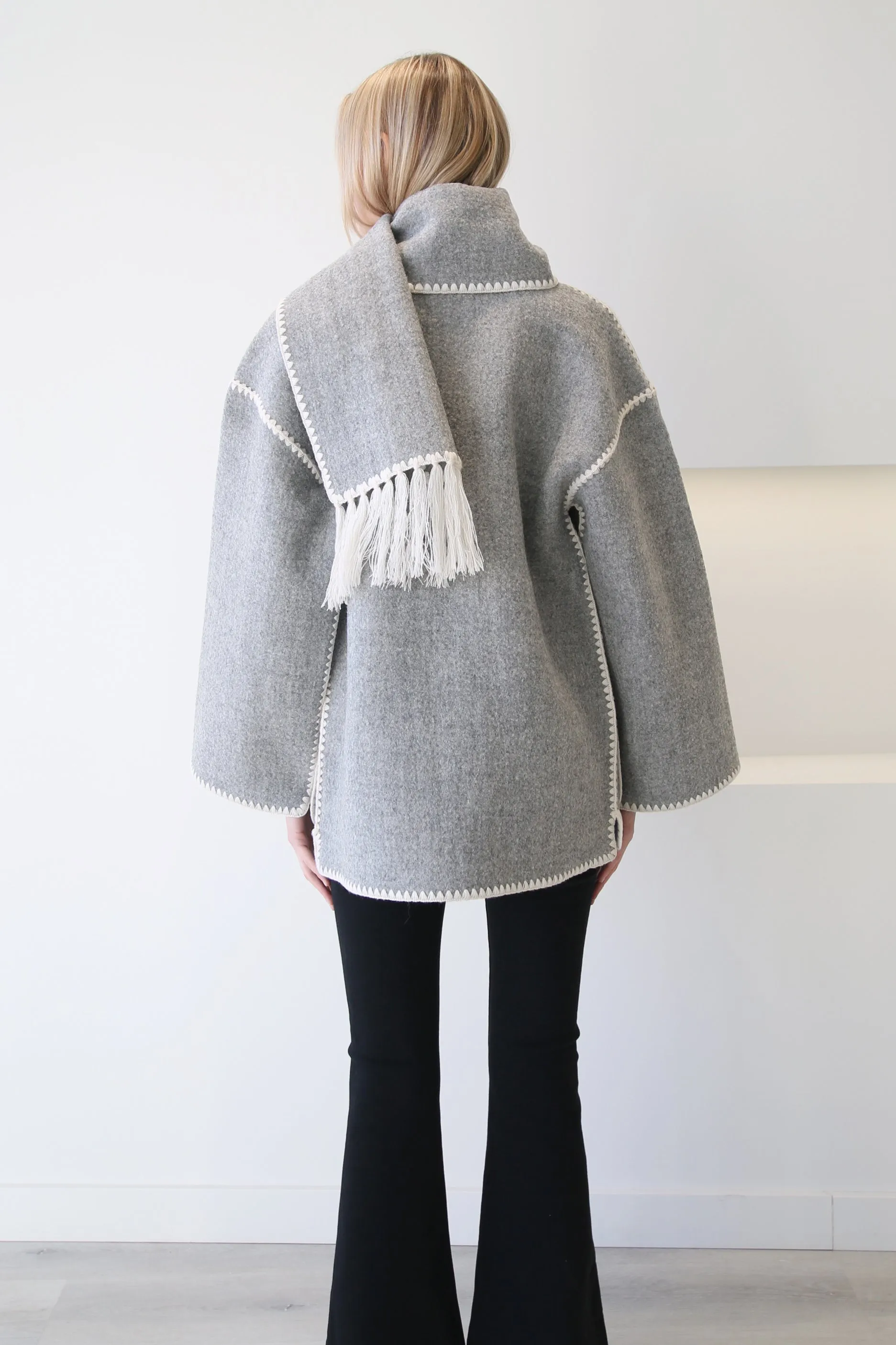 Toteme Gray Scarf Jacket - Buy Now, Limited Stock!