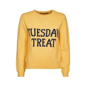 Tuesday Treat Wool Pullover for Women - Yellow