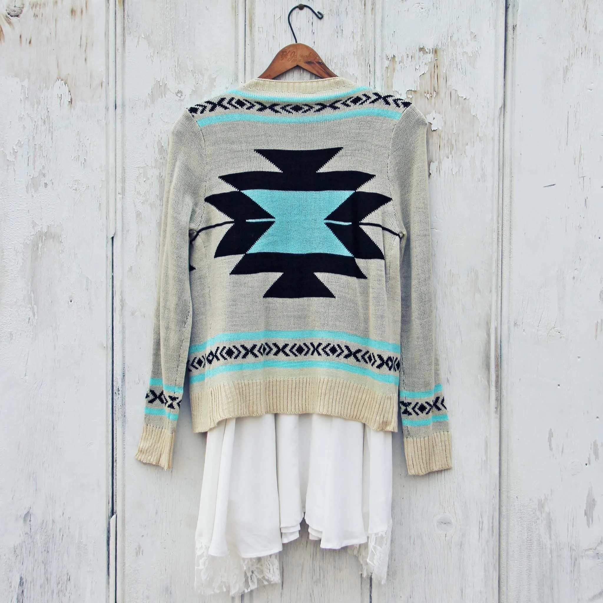 Turquoise Smoke River Sweater - Shop Now