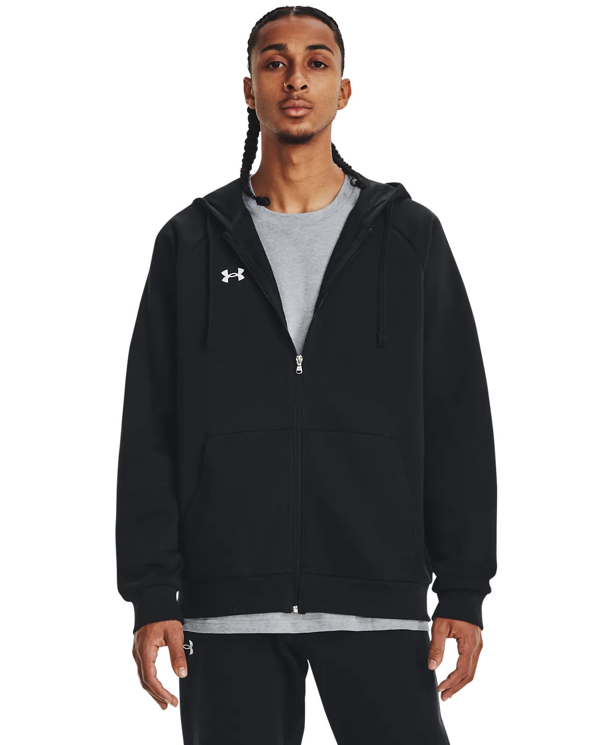 Under Armour Rival Fleece Full Zip Hoodie, Black (1379767-001)