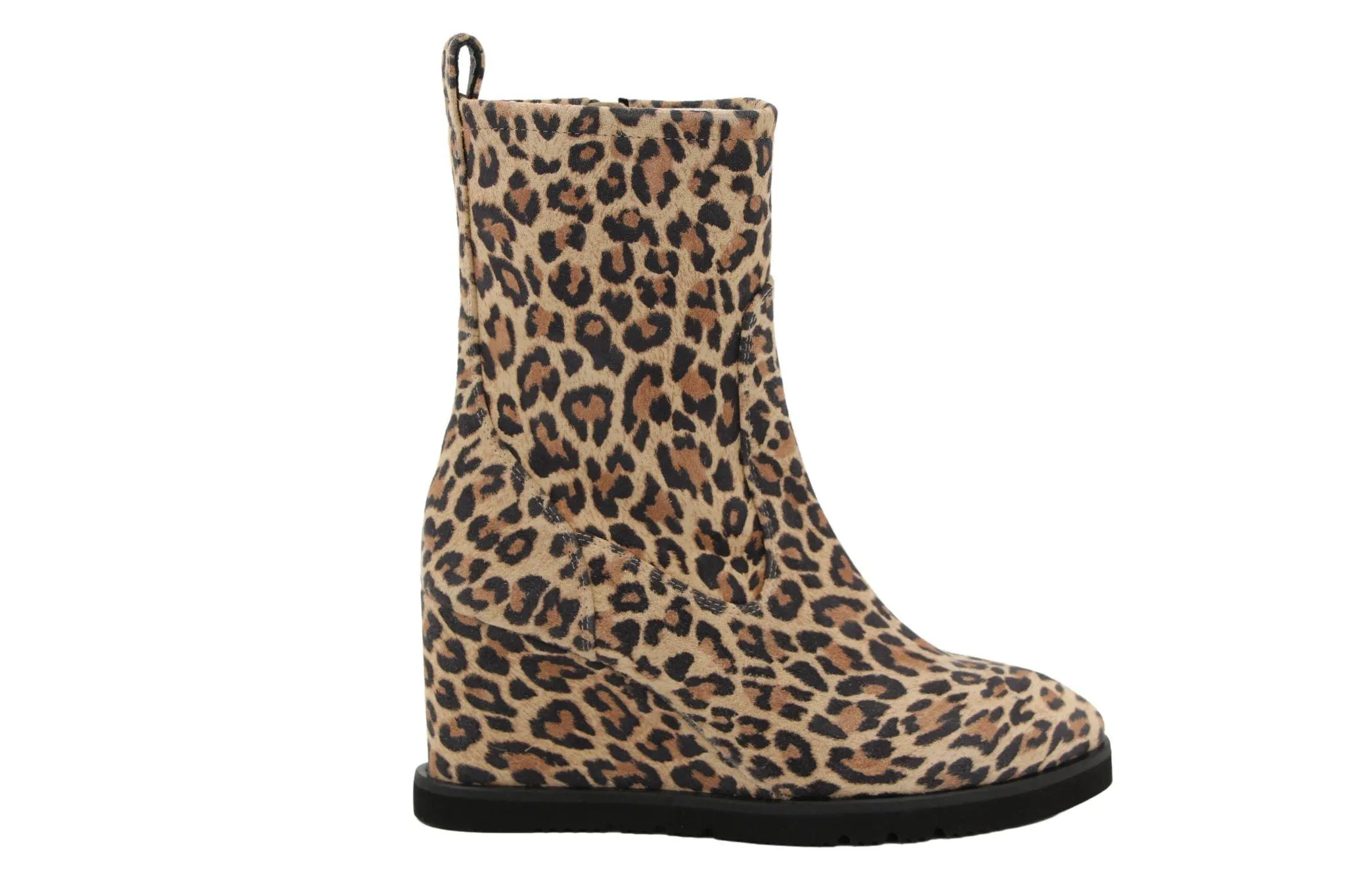 UNISA leopard print suede wedge ankle boot in UDAY style.