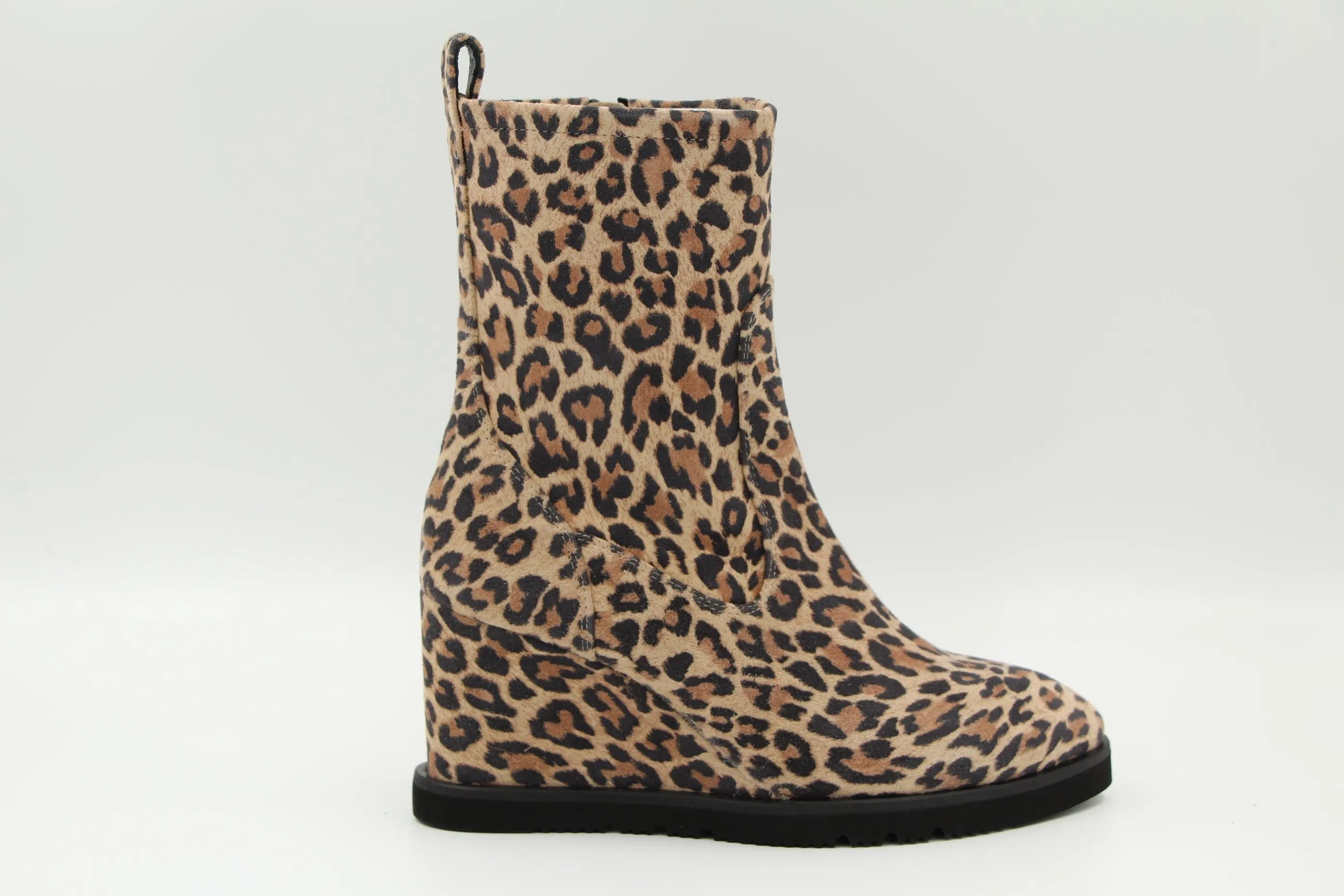 UNISA leopard print suede wedge ankle boot in UDAY style.