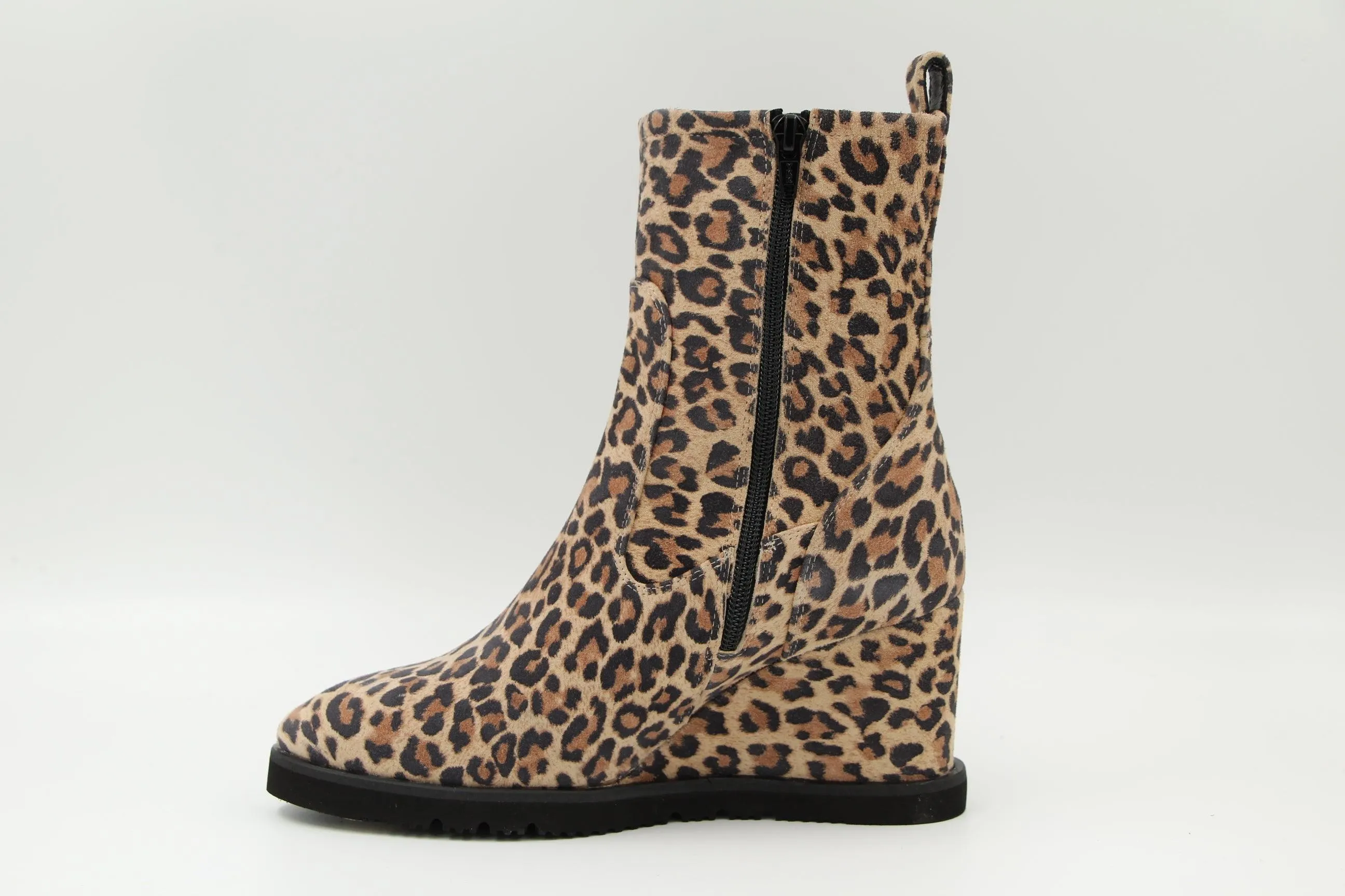 UNISA leopard print suede wedge ankle boot in UDAY style.