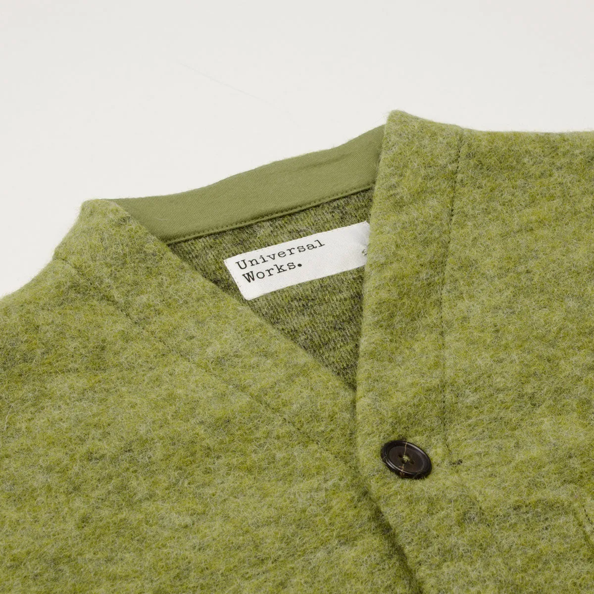 Universal Works - Wool Fleece Cardigan - Light Olive