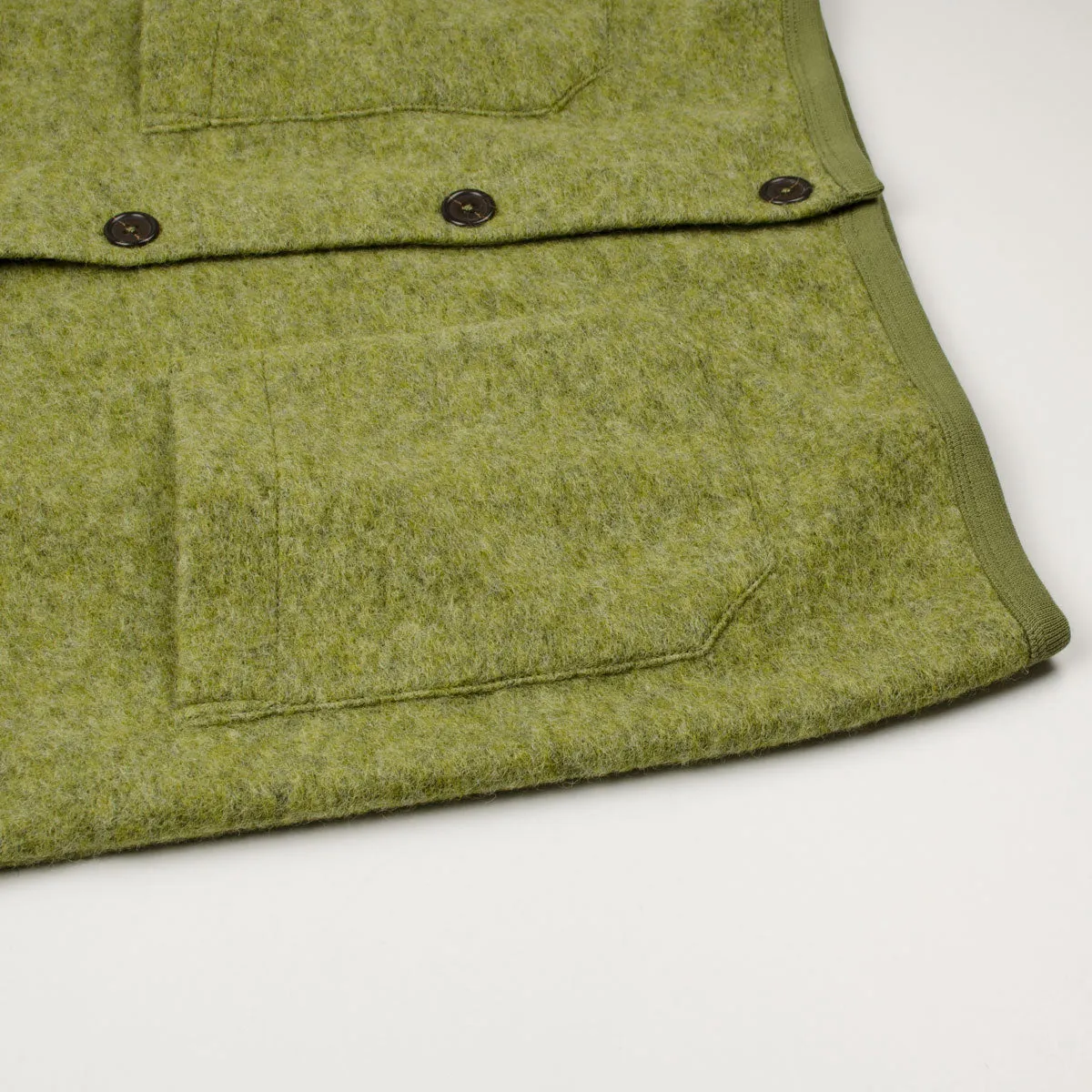 Universal Works - Wool Fleece Cardigan - Light Olive