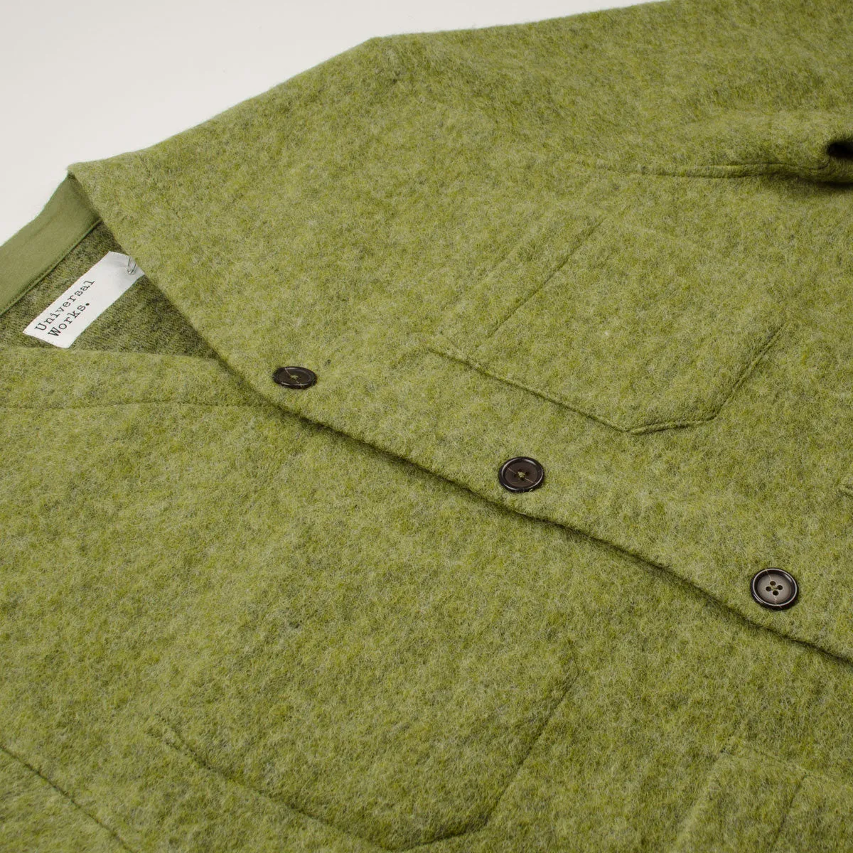 Universal Works - Wool Fleece Cardigan - Light Olive