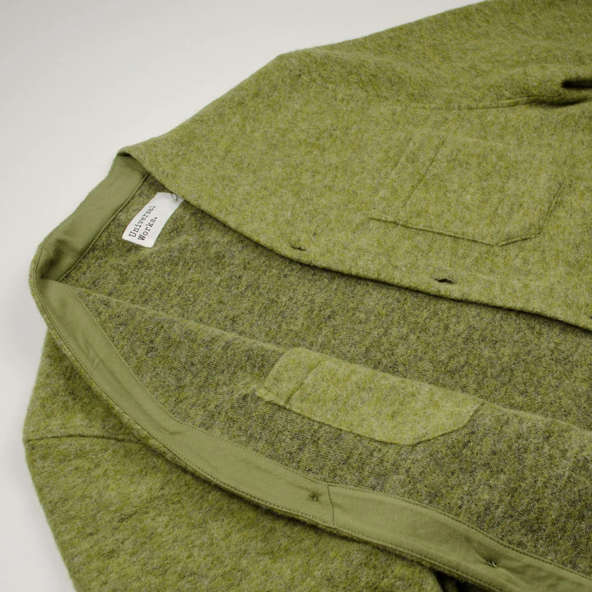 Universal Works - Wool Fleece Cardigan - Light Olive