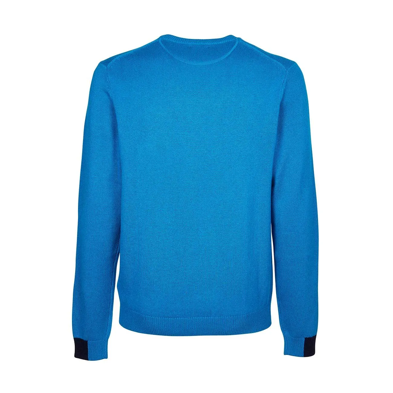 Uomo Royal Pullover Solid Color Rib Round