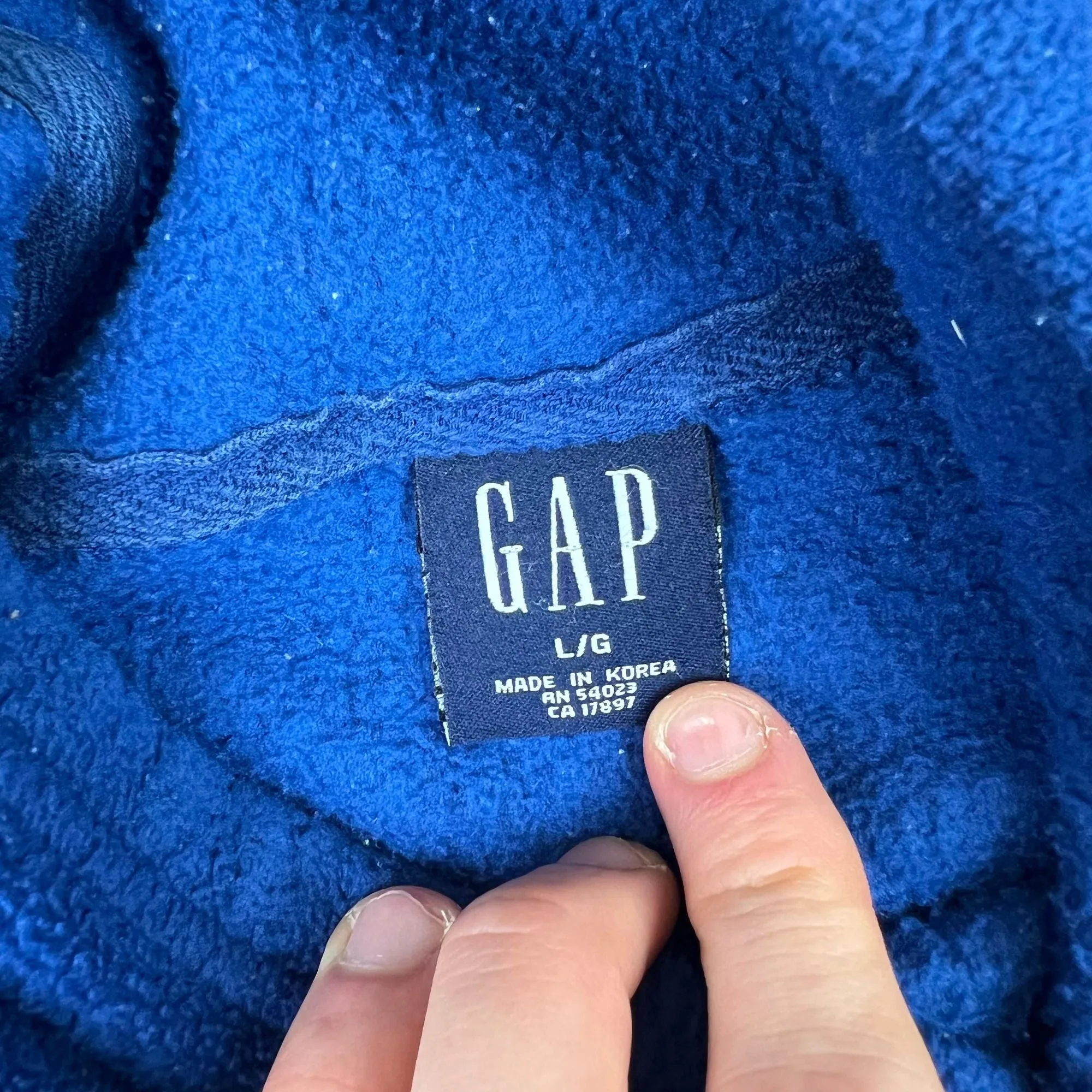 Vintage GAP Athletic Pullover Fleece Hoodie Blue