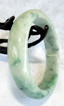 Vintage Imperial Green Veins Old Mine Jadeite Bangle Bracelet - 58.5mm - BB2576