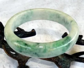 Vintage Imperial Green Veins Old Mine Jadeite Bangle Bracelet - 58.5mm - BB2576