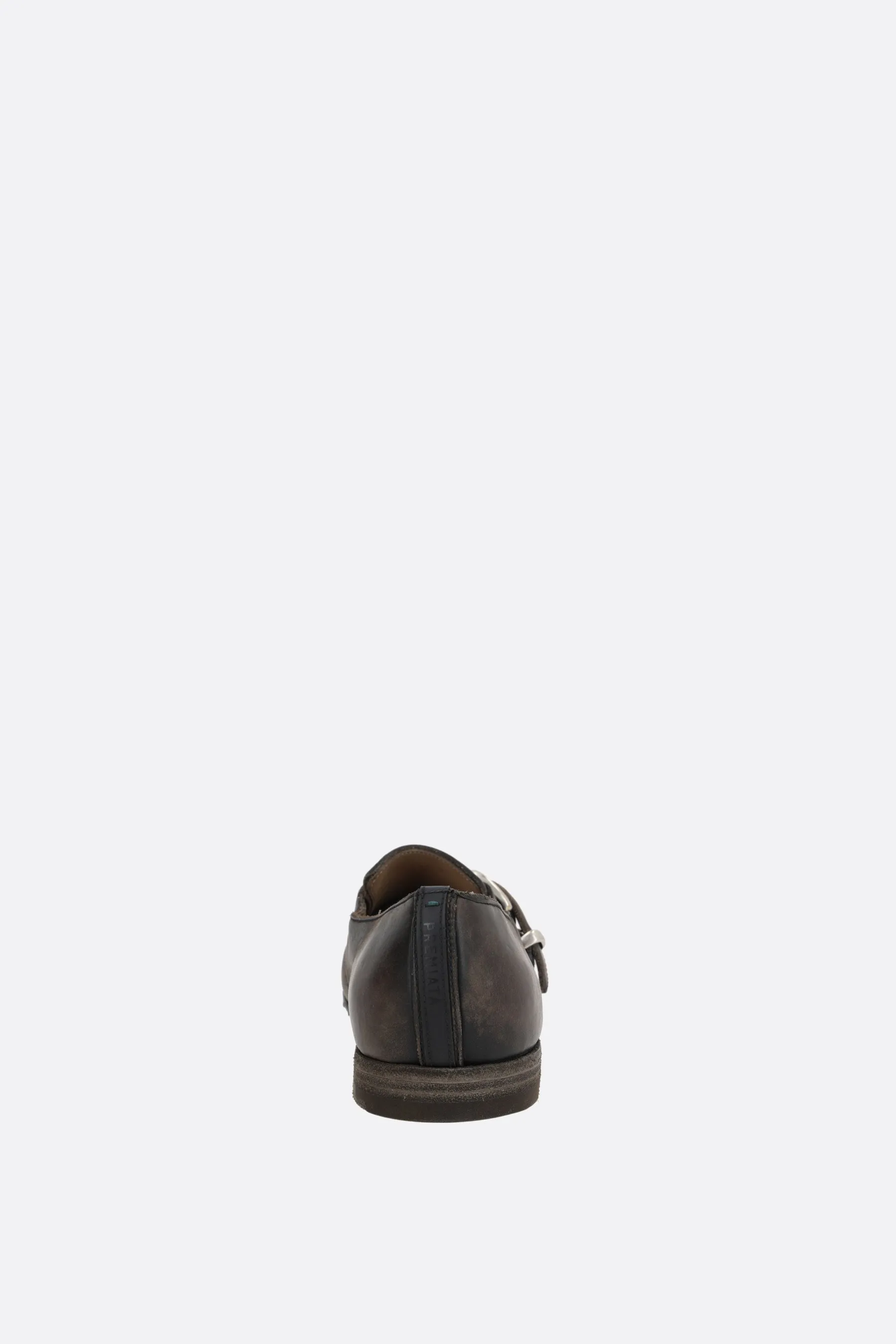 Vintage leather monk strap shoes