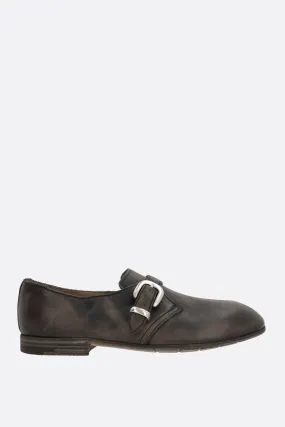 Vintage leather monk strap shoes